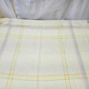 The Three Weavers Handwoven Baby Blanket Kids Cream Pastel Plaid Fringed Orlon